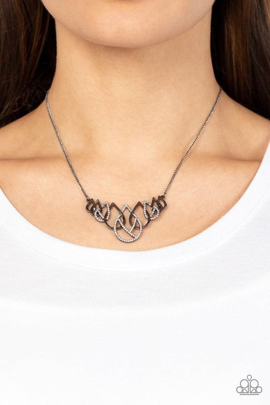Paparazzi Accessories - Thunderstruck Teardrops - Black Necklace - Bling by JessieK