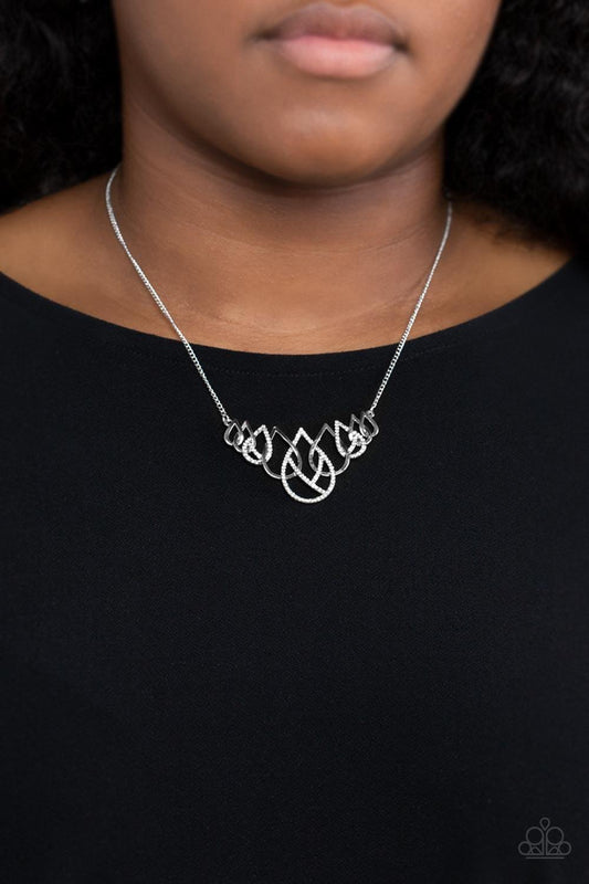 Paparazzi Accessories - Thunderstruck Teardrops - White Necklace - Bling by JessieK