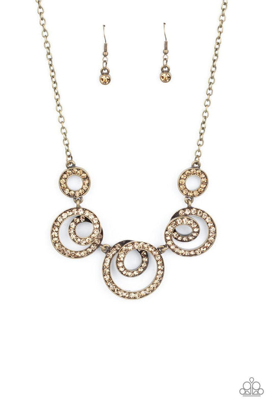 Paparazzi Accessories - Total Head-turner - Brass Necklace - Bling by JessieK