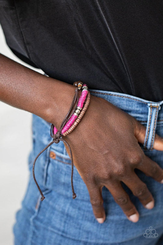 Paparazzi Accessories - Totally Tiki - Pink Urban Bracelet - Bling by JessieK