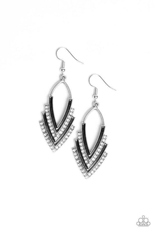 Paparazzi Accessories - Tour De Force - White Earrings - Bling by JessieK