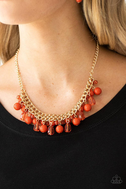 Paparazzi Accessories - Tour De Trendsetter - Orange Gold Necklace - Bling by JessieK