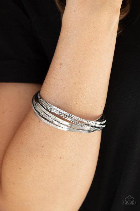 Paparazzi Accessories - Trending In Tread - Silver Bracelet - Bling by JessieK