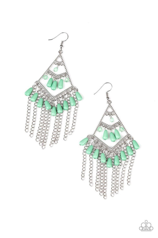 Paparazzi Accessories - Trending Transcendence - Green Earrings - Bling by JessieK