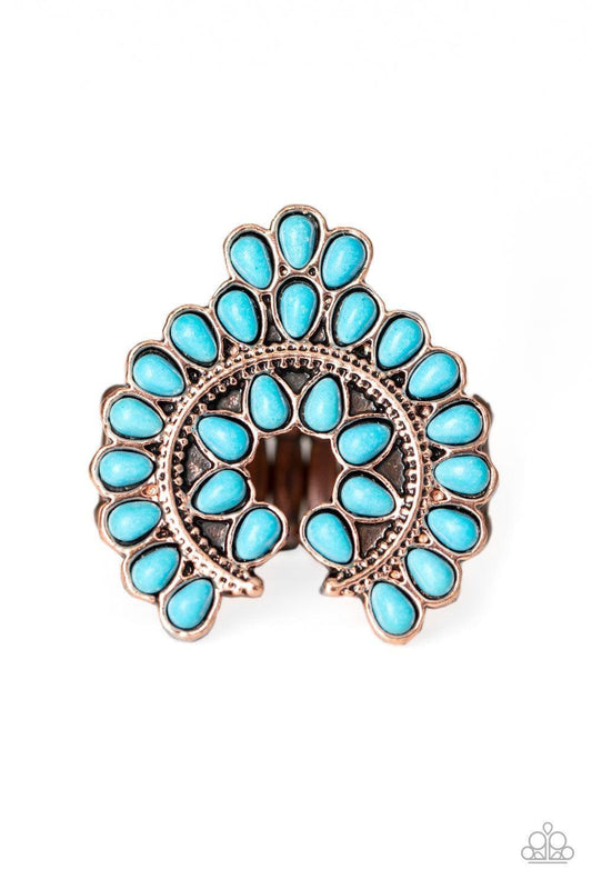Paparazzi Accessories - Trendy Talisman - Copper & Turquoise Ring - Bling by JessieK