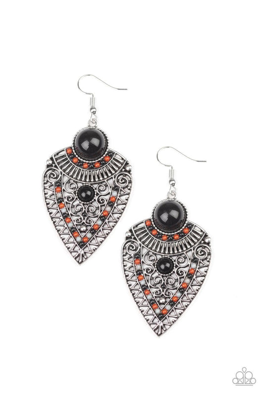 Paparazzi Accessories - Tribal Territory - Black Earrings - Bling by JessieK