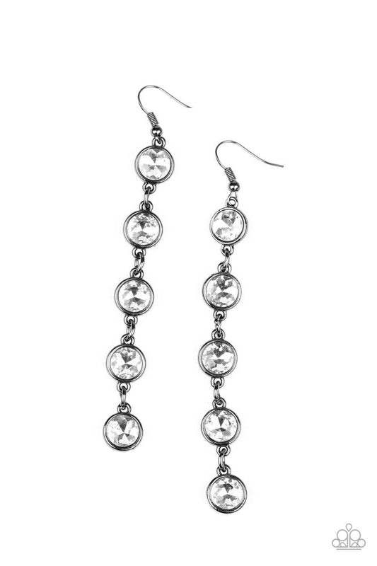 Paparazzi Accessories - Trickle Down Twinkle - Black Earrings - Bling by JessieK