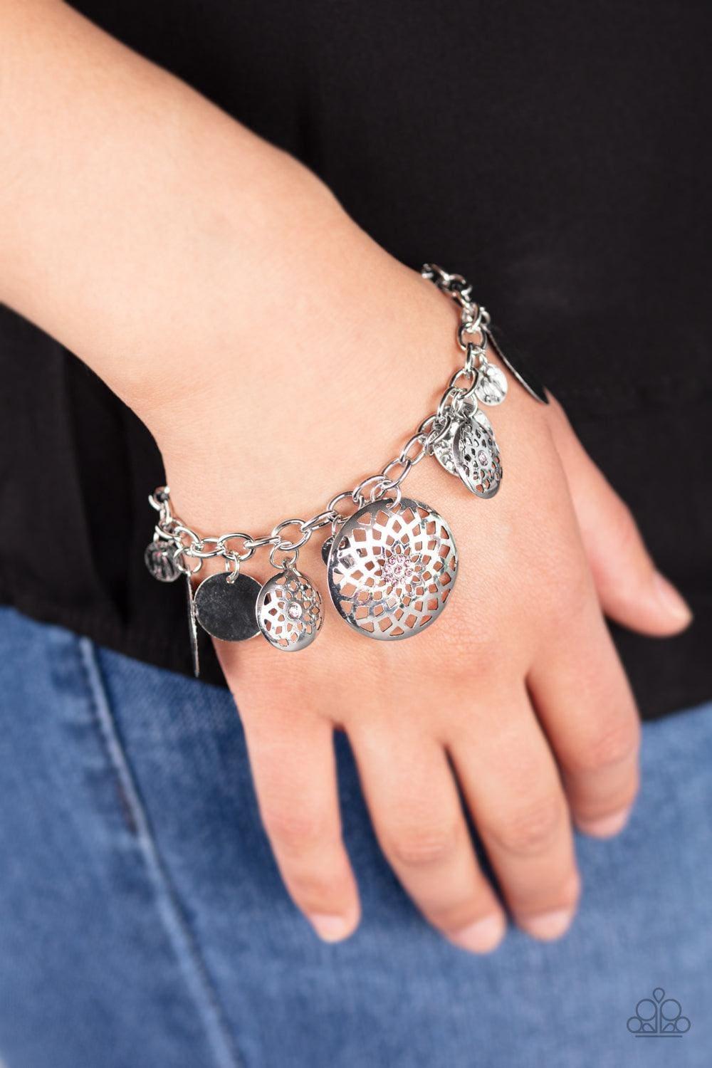 Paparazzi Accessories - Trinket Tranquility - Pink Bracelet - Bling by JessieK