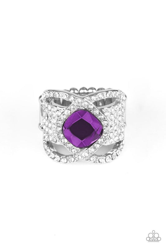 Paparazzi Accessories - Triple Crown Twinkle - Purple Ring - Bling by JessieK