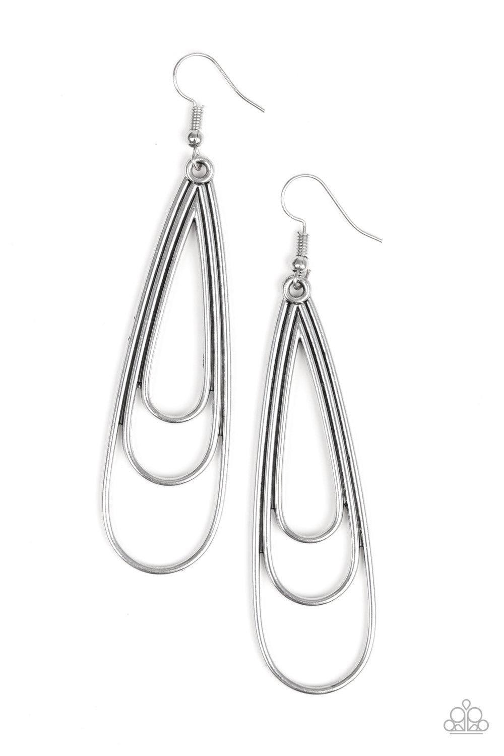 Paparazzi Accessories - Triple Ripple - Silver Earrings - Bling by JessieK