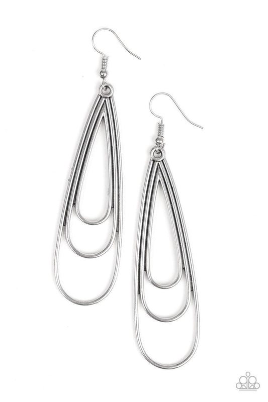 Paparazzi Accessories - Triple Ripple - Silver Earrings - Bling by JessieK