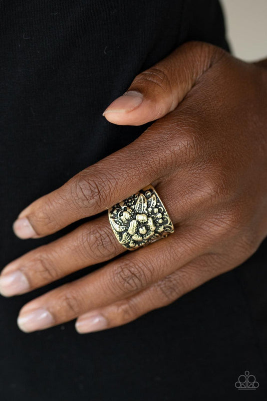 Paparazzi Accessories - Tropical Bloom - Brass Ring - Bling by JessieK