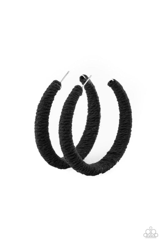 Paparazzi Accessories - Twine And Dine - Black Earrings - Bling by JessieK