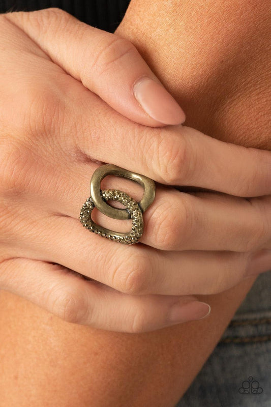 Paparazzi Accessories - Unbreakable Bond - Brass Ring - Bling by JessieK