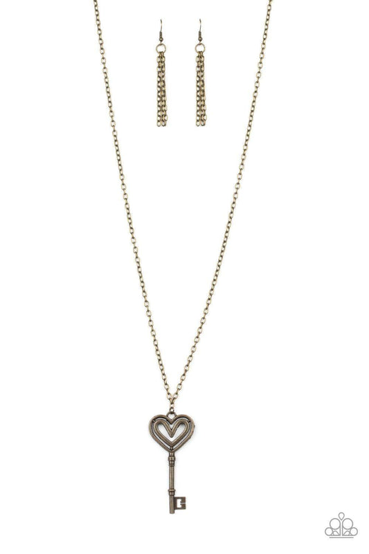 Paparazzi Accessories - Unlock My Heart - Brass Necklace - Bling by JessieK