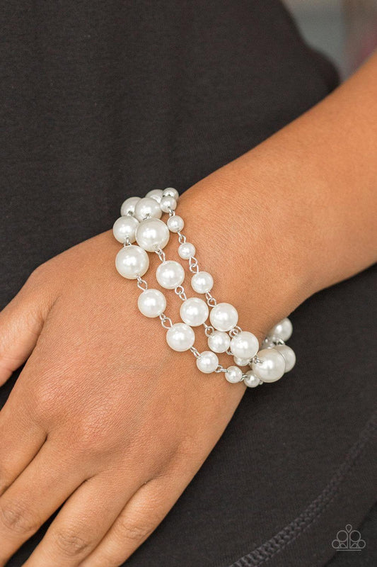 Paparazzi Accessories - Until The End Of Timeless - White Bracelet - Bling by JessieK