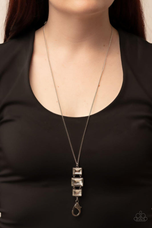 Paparazzi Accessories - Uptown Totem - White Lanyard Necklace - Bling by JessieK