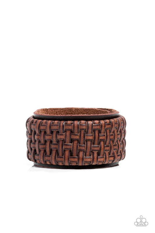 Paparazzi Accessories - Urban Expansion - Brown Men's Snaps Bracelet - Bling by JessieK