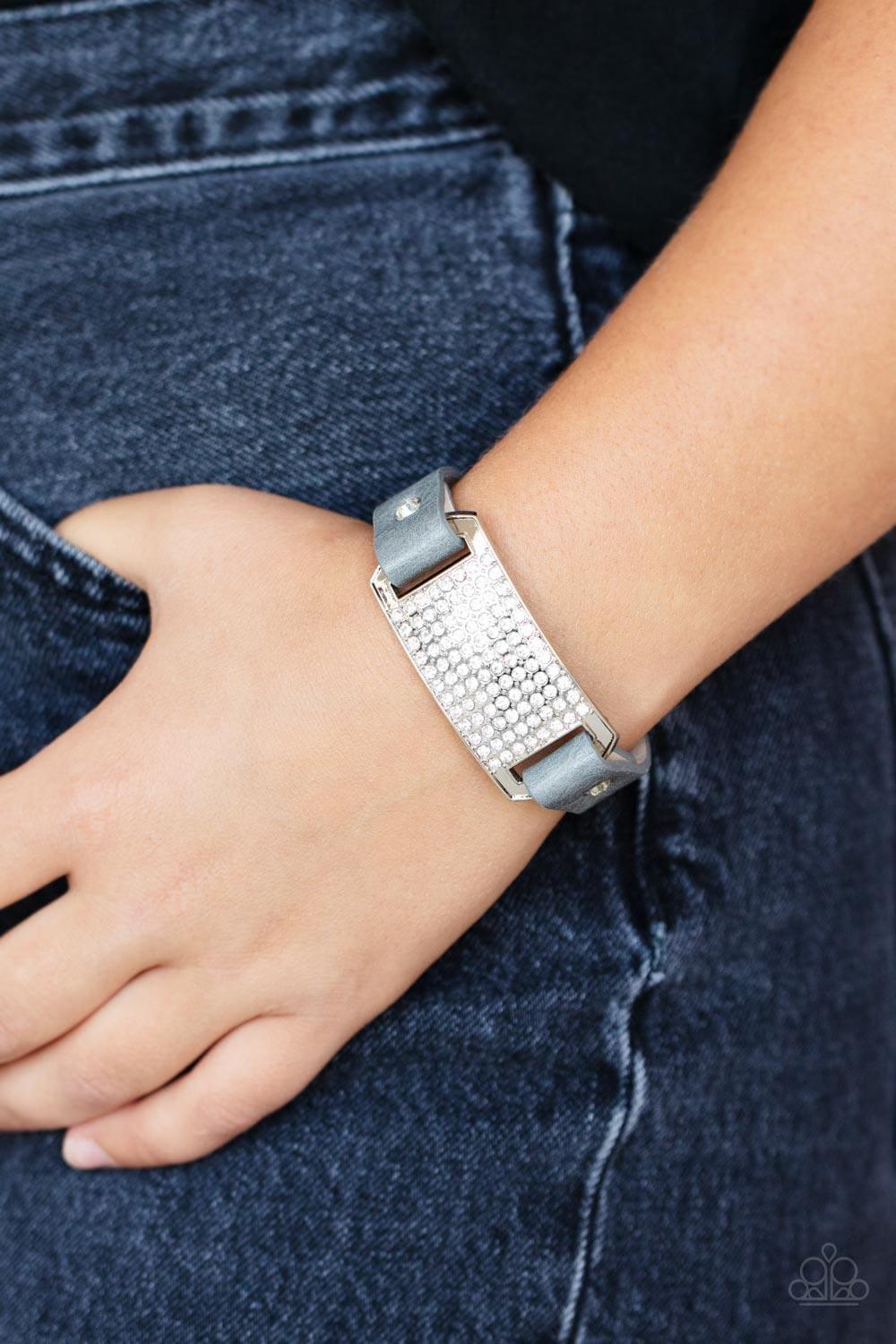 Paparazzi Accessories - Urban Rivalry - Silver Snap Bracelet - Bling by JessieK