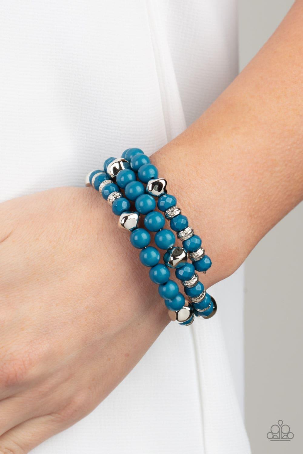 Paparazzi Accessories - Vibrant Verve - Blue Bracelet - Bling by JessieK