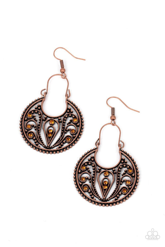 Paparazzi Accessories - Vineyard Villa - Copper Earrings - Bling by JessieK