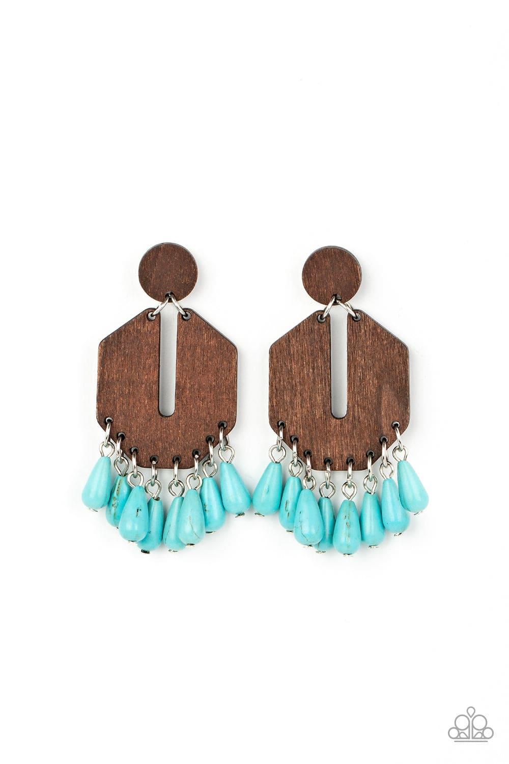 Paparazzi Accessories - Western Retreat - Blue Earrings - Bling by JessieK