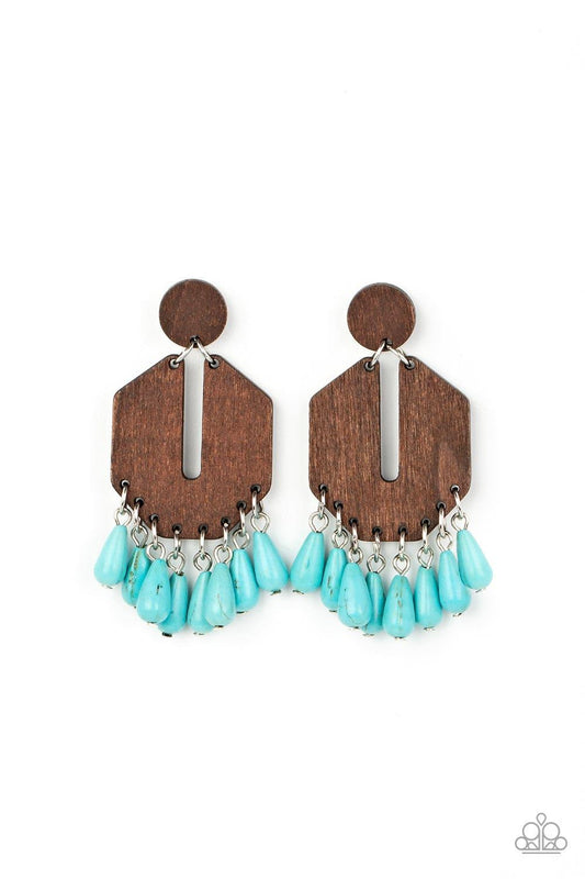 Paparazzi Accessories - Western Retreat - Blue Earrings - Bling by JessieK