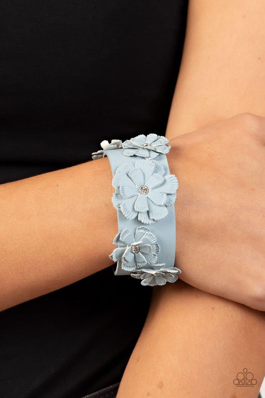Paparazzi Accessories - What Do You Pro-posies - Blue Snap Bracelet - Bling by JessieK