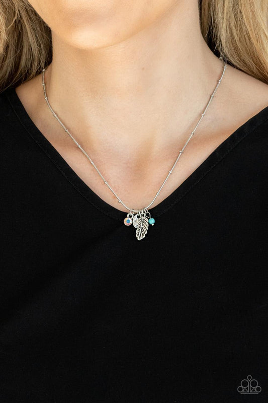 Paparazzi Accessories - Wildly Wander-ful - Blue Dainty Necklace - Bling by JessieK