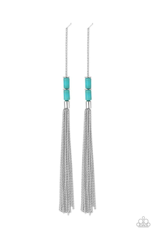 Paparazzi Accessories - Windblown - Blue Earring - Bling by JessieK