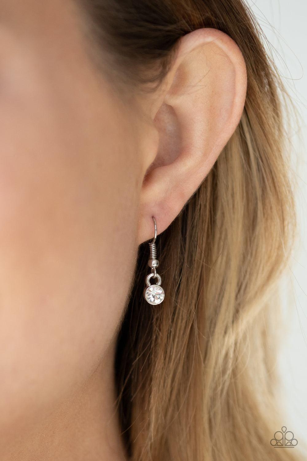 Paparazzi Accessories - With All Your Hearts - White Dainty Necklace - Bling by JessieK