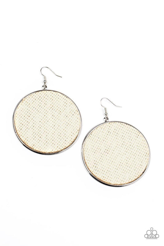 Paparazzi Accessories - Wonderfully Woven - White Earrings - Bling by JessieK