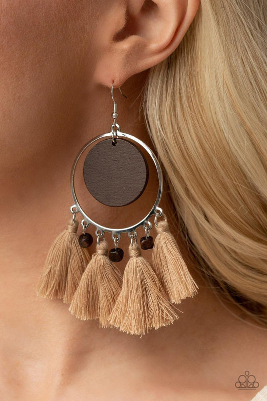 Paparazzi Accessories - Yacht Bait - Brown Earrings - Bling by JessieK