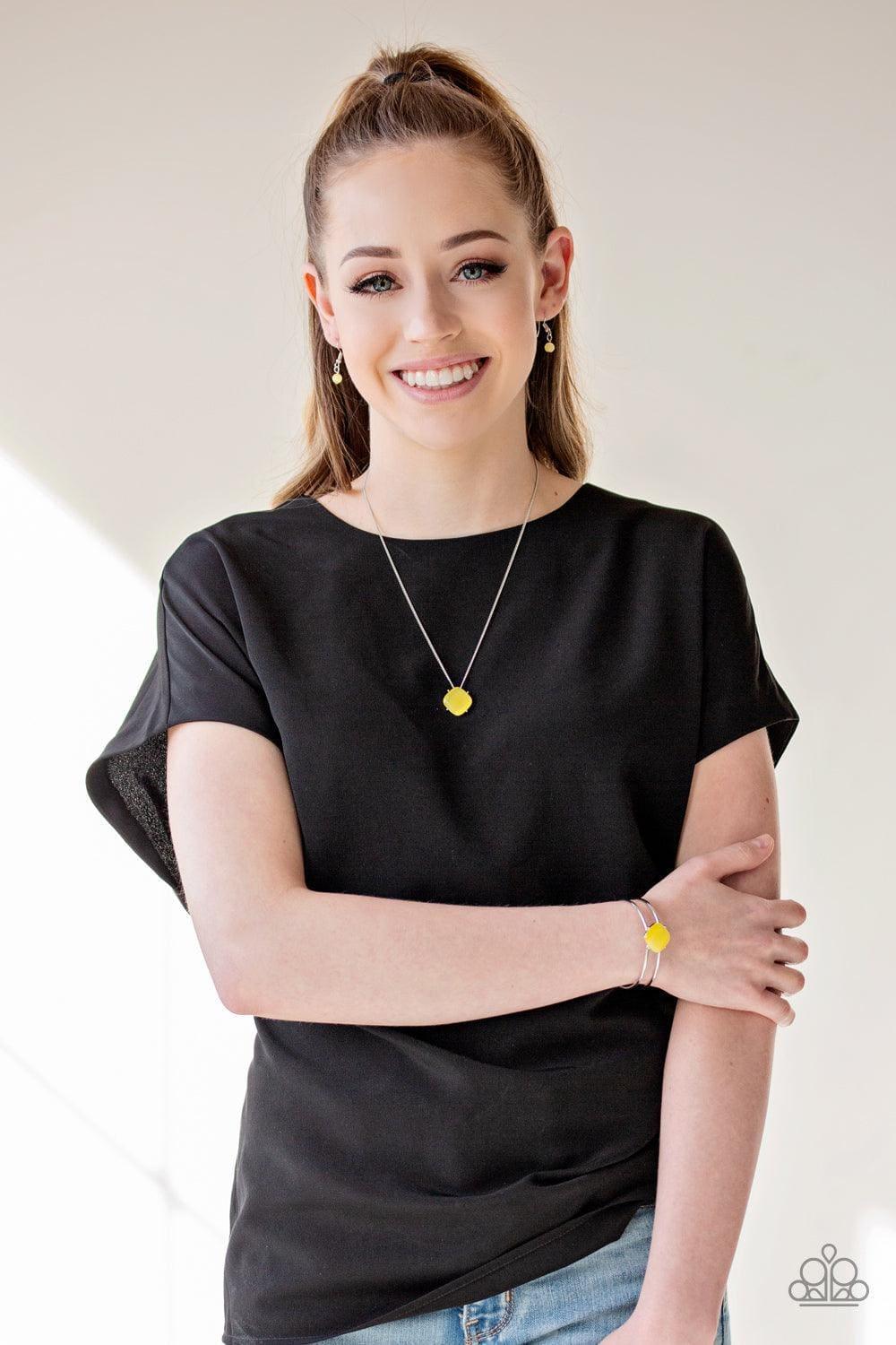 Paparazzi Accessories - You Glow Girl - Yellow Necklace - Bling by JessieK