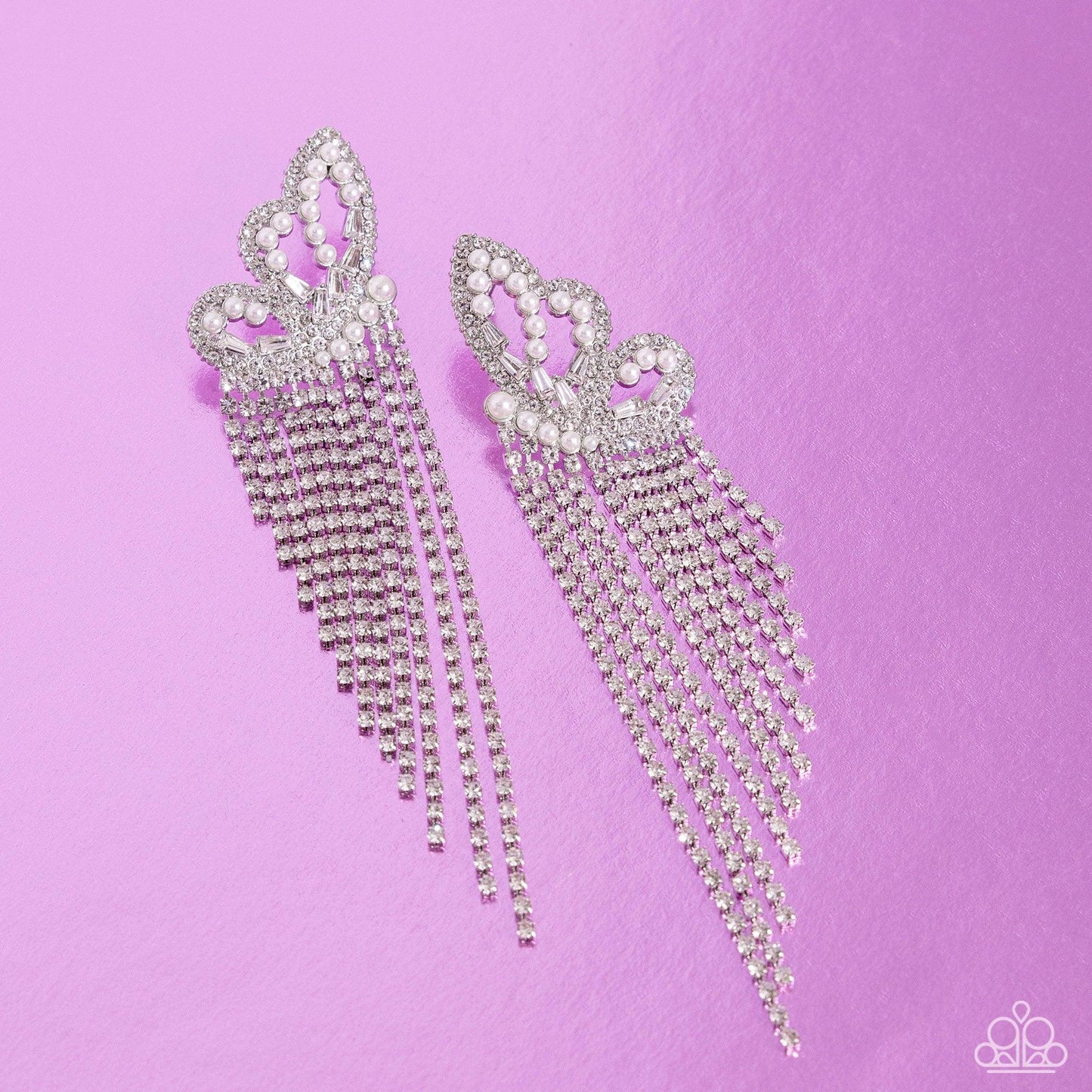 Paparazzi Accessories - Aerial Accent - White Earrings EMP Exclusives 2024 - Bling by JessieK