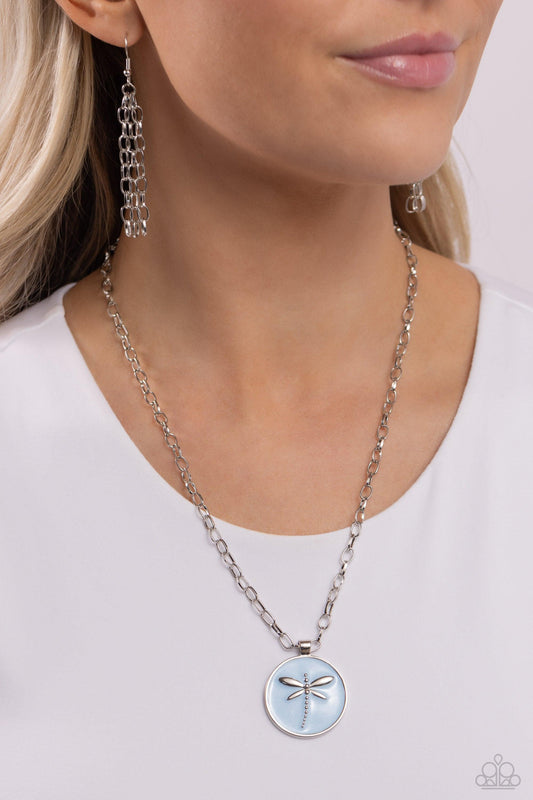 Paparazzi Accessories - Decorative Dragonfly - Blue Necklace - Bling by JessieK