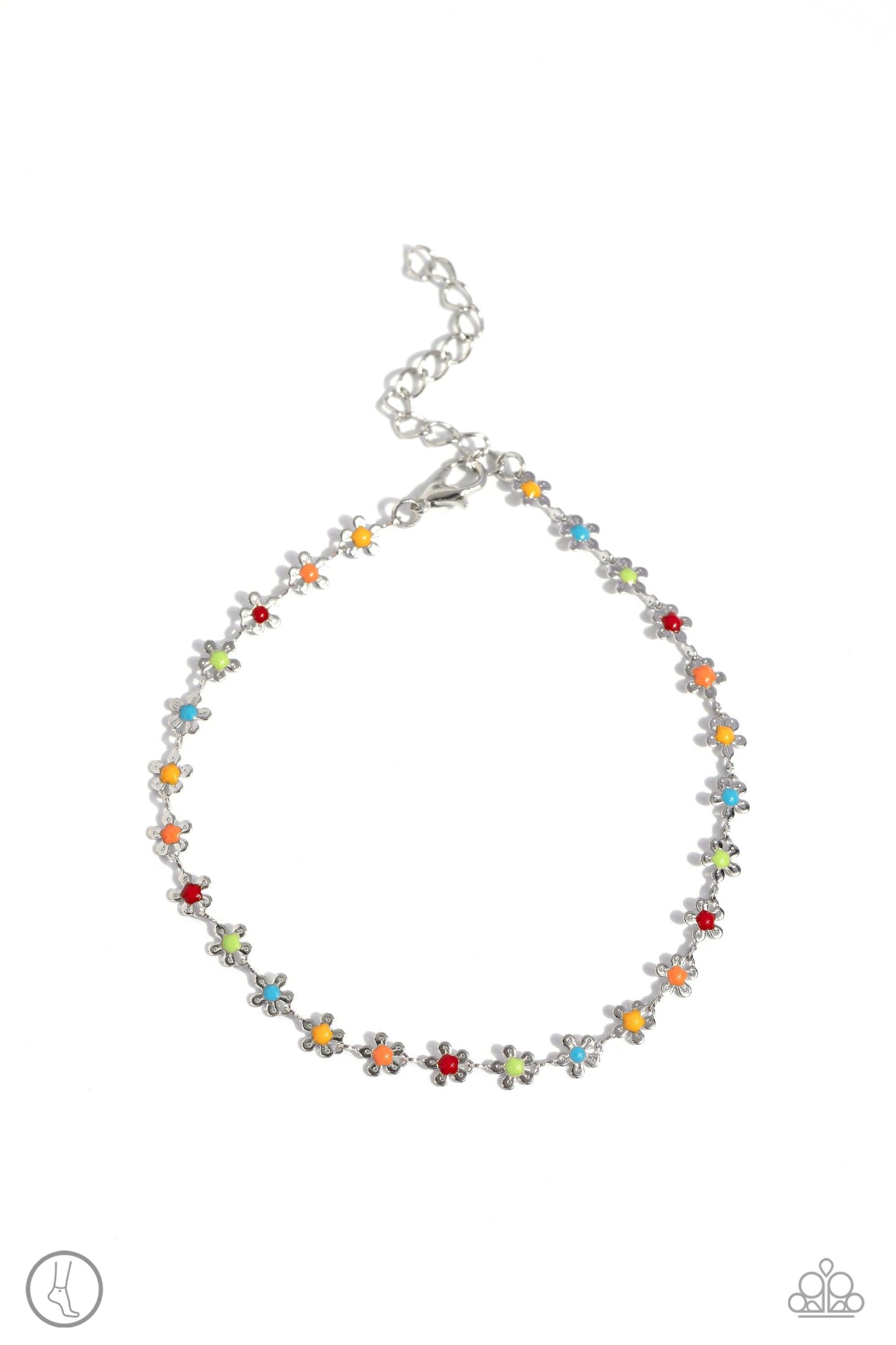 Paparazzi Accessories - Familiar Florals - Multicolor Anklet - Bling by JessieK