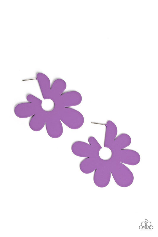 Paparazzi Accessories - Flower Power Fantasy - Purple Earrings - Bling by JessieK