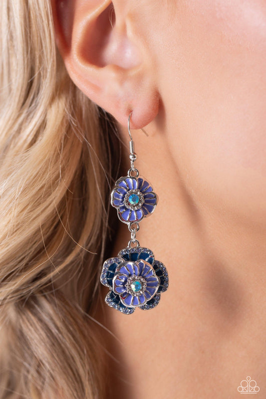 Paparazzi Accessories - Intricate Impression - Blue Earrings - Bling by JessieK