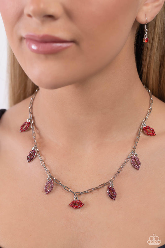 Paparazzi Accessories - KISS the Mark - Red Necklace - Bling by JessieK
