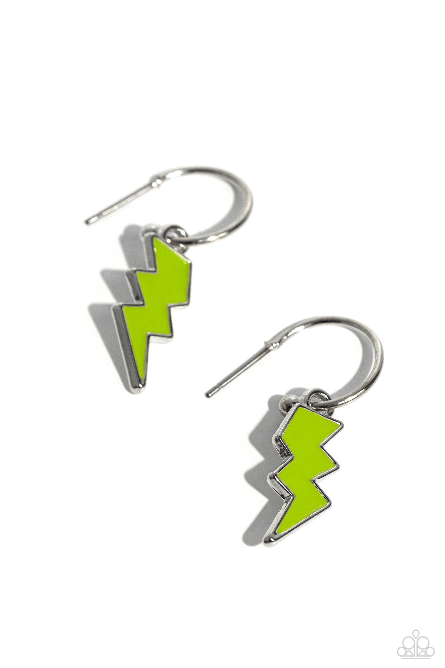 Paparazzi Accessories - Lightning Limit - Green Earrings - Bling by JessieK