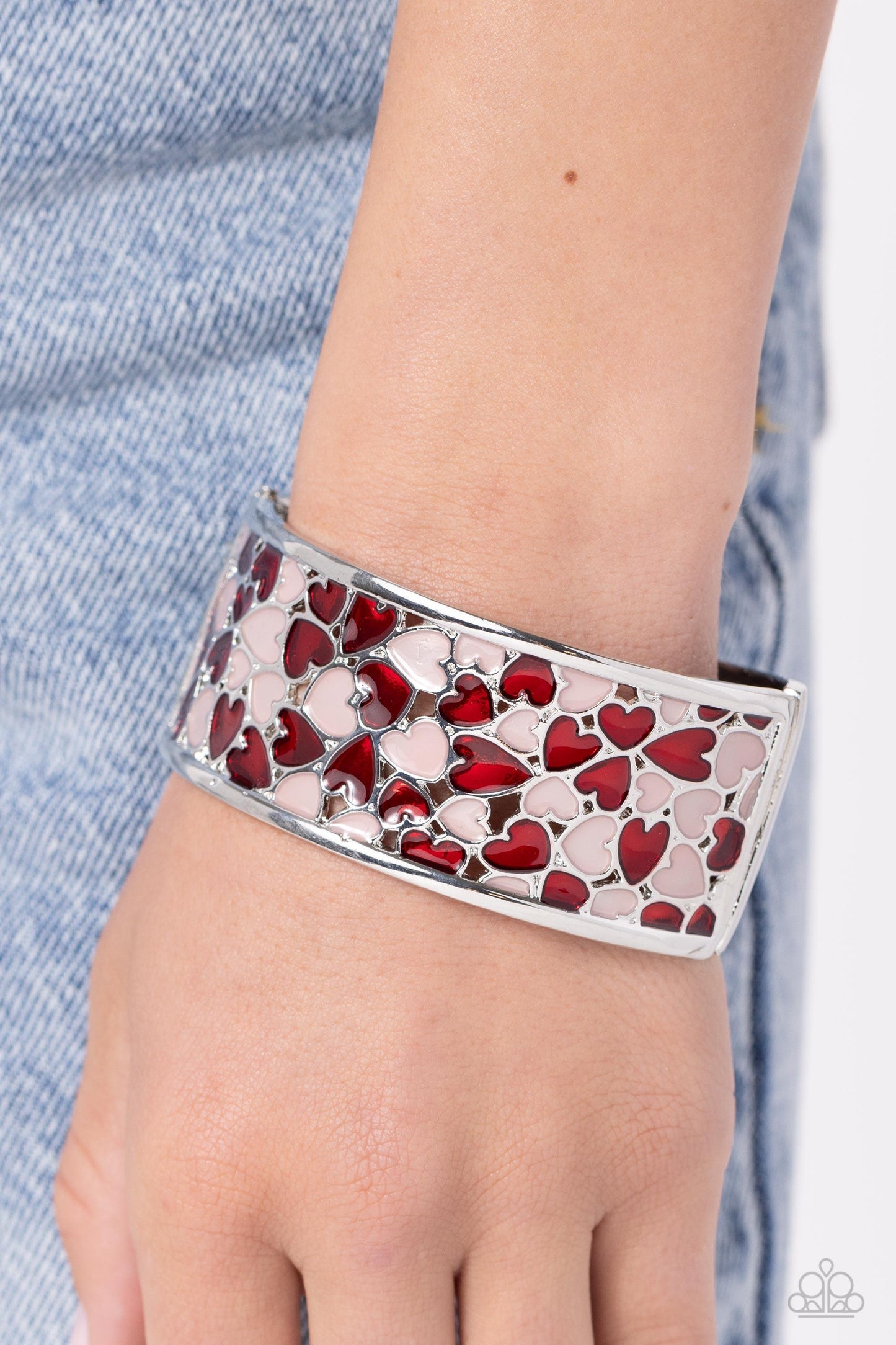 Paparazzi Accessories - Penchant for Patterns - Red Bracelet - Bling by JessieK