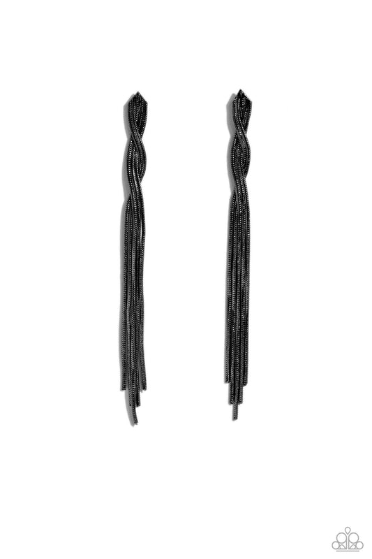 Paparazzi Accessories - Ropin Rodeo Queen - Black Earrings - Bling by JessieK