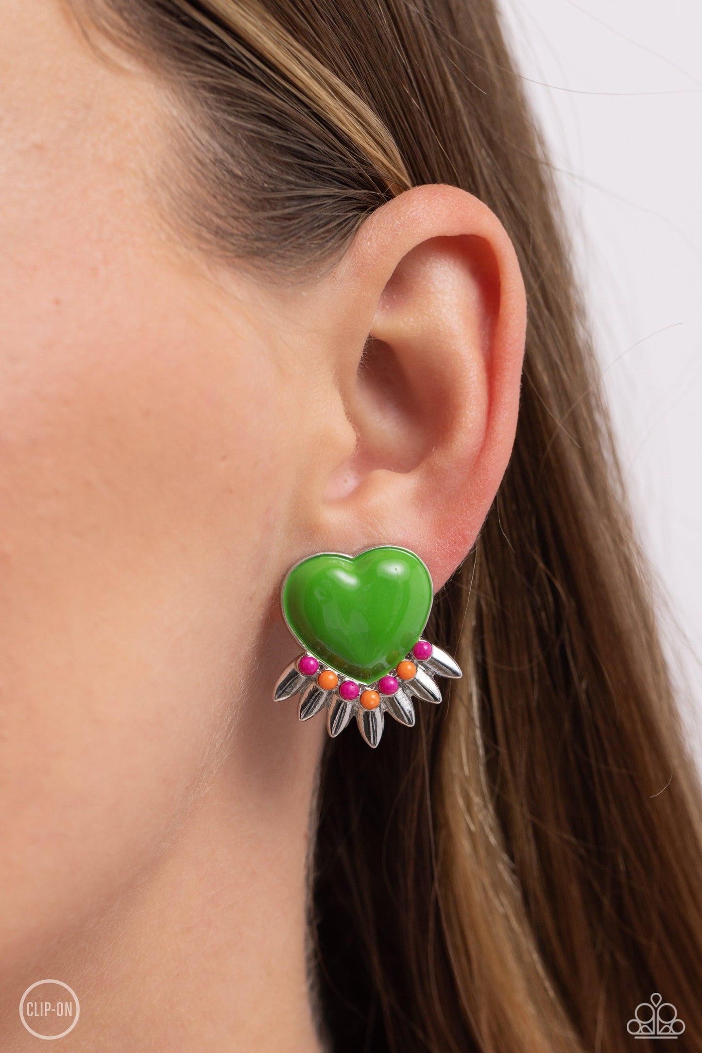 Paparazzi Accessories - Spring Story - Green Clip-On Earrings - Bling by JessieK