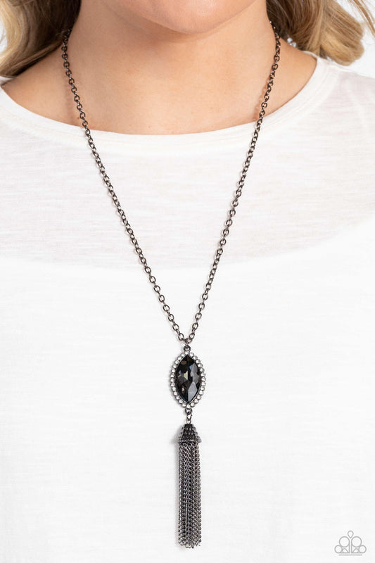 Paparazzi Accessories - Tassel Tabloid - Black Necklace - Bling by JessieK