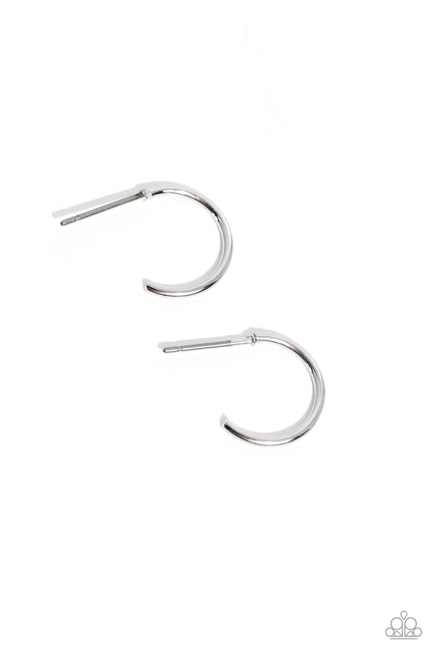 Paparazzi Accessories - Ultra Upmarket - Silver Dainty Hoop Earrings - Bling by JessieK