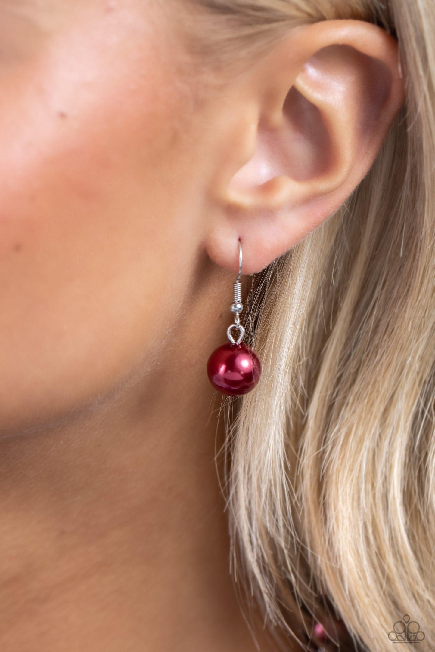 Paparazzi Accessories - White Collar Welcome - Red Necklace - Bling by JessieK