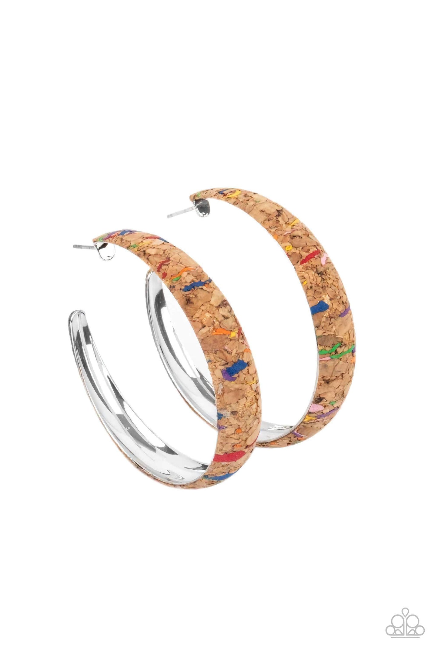 Paparazzi Accessories - A Cork In The Road - Multicolor Hoop Earrings - Bling by JessieK