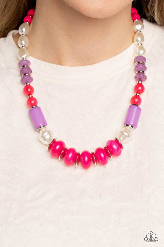 Paparazzi Accessories - A Sheen Slate - Pink Necklace - Bling by JessieK