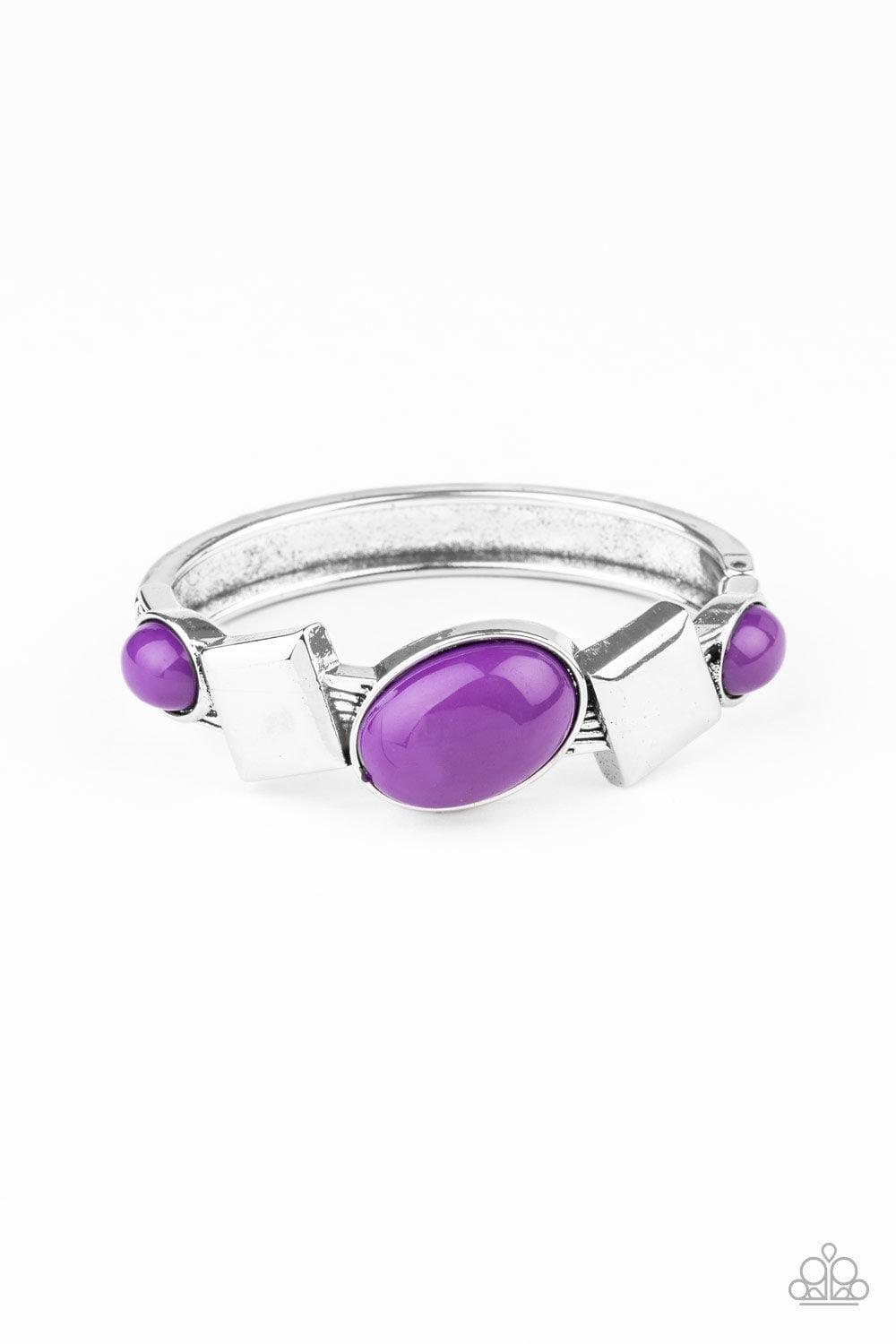 Paparazzi Accessories - Abstract Appeal - Purple Hinged Bracelet - Bling by JessieK